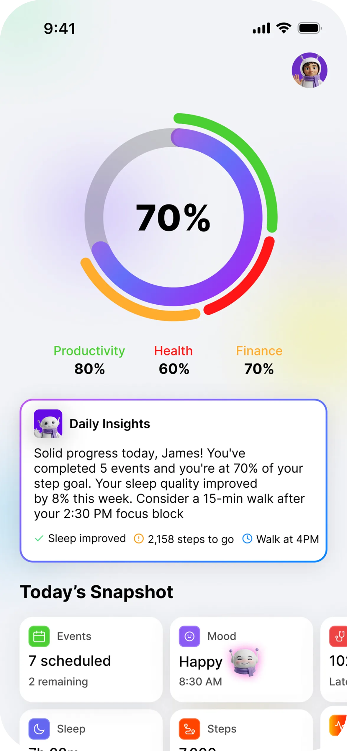 InsideSync mobile home screen